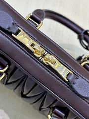 Fortok Miu Miu Arcadie Matelassé Nappa Leather Mini-bag Chocolate Brown 19x10x5cm - 3