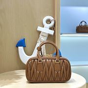 Fortok Miu Miu Arcadie Matelassé Nappa Leather Mini-bag Brown 19x10x5cm - 5