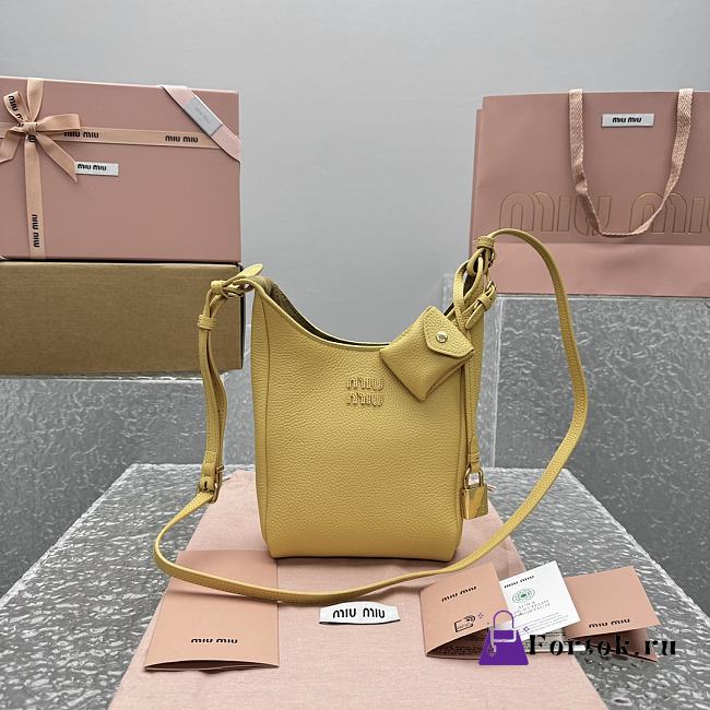 Fortok Miu Miu leather bucket bag Yellow 16x8x25cm - 1