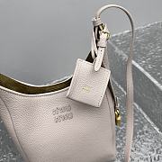 Fortok Miu Miu leather bucket bag Beige Pink 16x8x25cm - 5