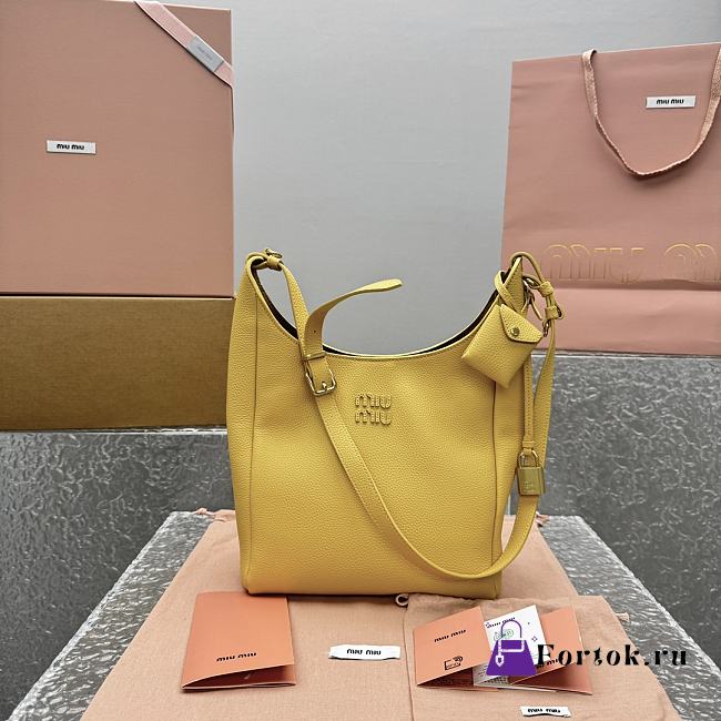 Fortok Miu Miu leather bucket bag Yellow 23x12x32cm  - 1