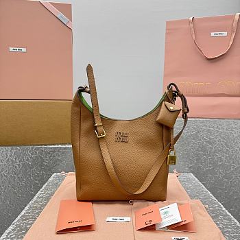Fortok Miu Miu leather bucket bag Brown 23x12x32cm 