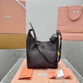 Fortok Miu Miu leather bucket bag Chocolate Dark Brown 23x12x32cm 