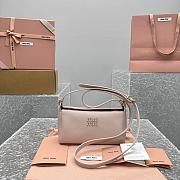 Fortok Miu Miu Madras leather shoulder bag Light Beige Pink 19x7x10cm - 1