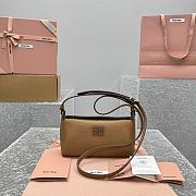 Fortok Miu Miu Madras leather shoulder bag Brown 19x7x10cm - 1