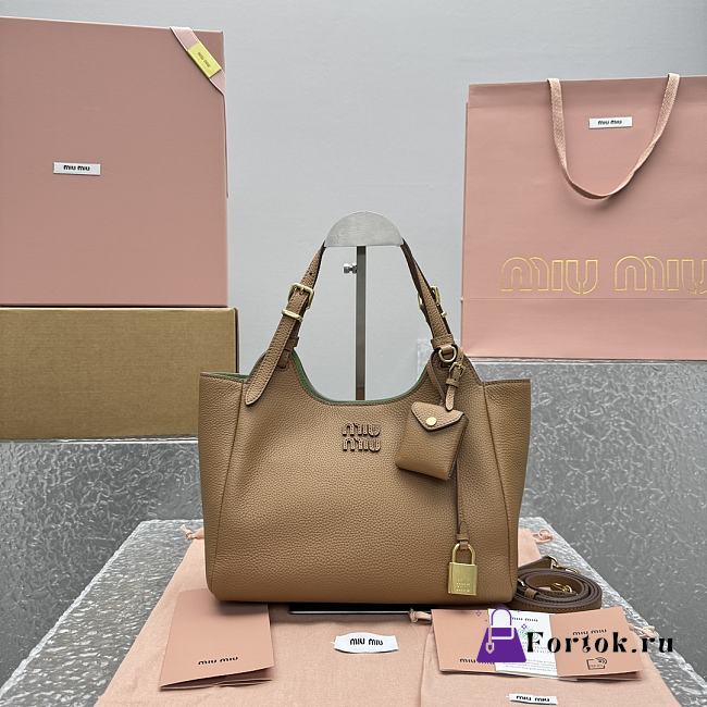Fortok Miu Miu leather handbag Brown 26x13x17cm  - 1