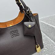 Fortok Miu Miu leather handbag Dark Chocolate Brown 26x13x17cm  - 2