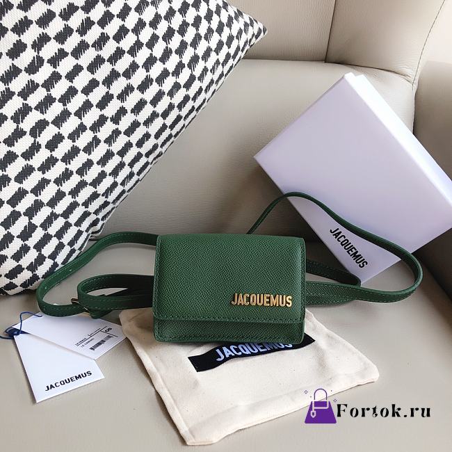 Fortok Jacquemus Le Bello leather Bag Green 12cm - 1