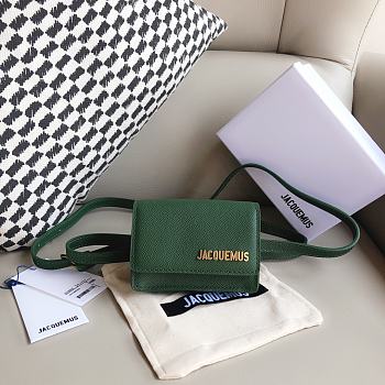 Fortok Jacquemus Le Bello leather Bag Green 12cm