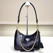 Fortok Prada Re-Edition Re-Nylon and Sequin Black 23X13X6.5cm - 1