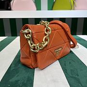 Fortok Prada System nappa leather patchwork shoulder bag orange 24x15x7.5cm - 6