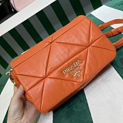 Fortok Prada System nappa leather patchwork shoulder bag orange 24x15x7.5cm - 3
