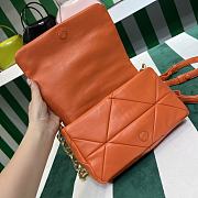 Fortok Prada System nappa leather patchwork shoulder bag orange 24x15x7.5cm - 5
