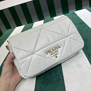 Fortok Prada System nappa leather patchwork shoulder bag White 24x15x7.5cm - 6