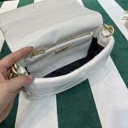 Fortok Prada System nappa leather patchwork shoulder bag White 24x15x7.5cm - 2