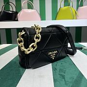 Fortok Prada System nappa leather patchwork shoulder bag Black 24x15x7.5cm - 5