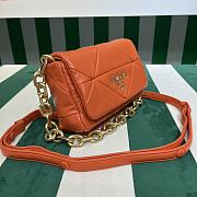 Fortok Prada System nappa leather patchwork shoulder bag Orange 21x15x6.5cm - 5