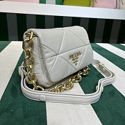 Fortok Prada System nappa leather patchwork shoulder bag White 21x15x6.5cm - 3