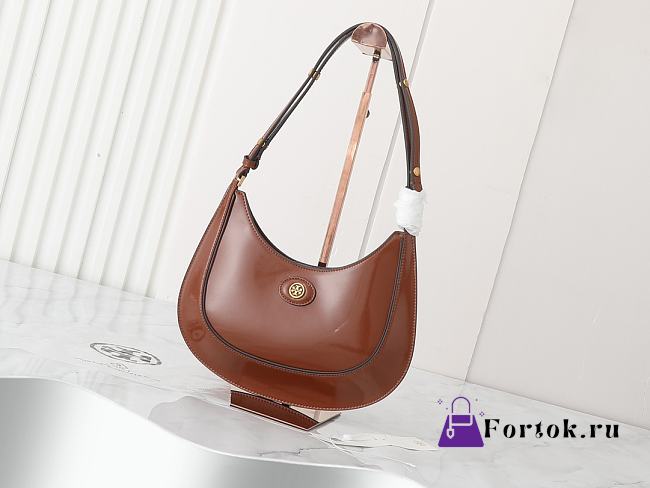 Fortok Tory Burch Robinson Shoulder Bag Brown 20x27x7cm - 1