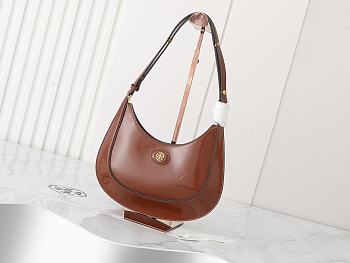 Fortok Tory Burch Robinson Shoulder Bag Brown 20x27x7cm