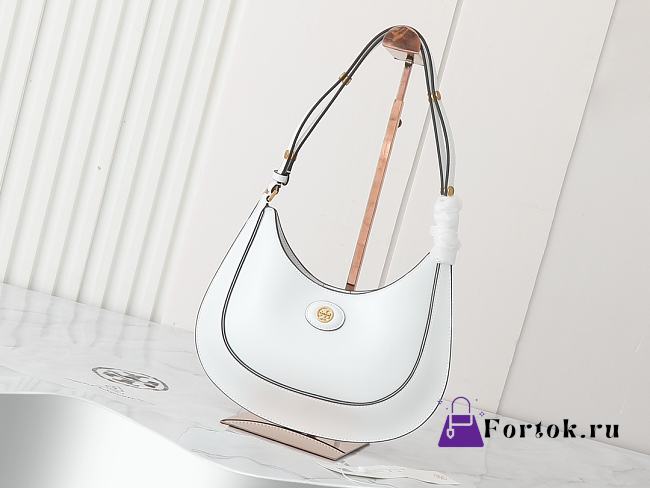 Fortok Tory Burch Robinson Shoulder Bag White 20x27x7cm - 1