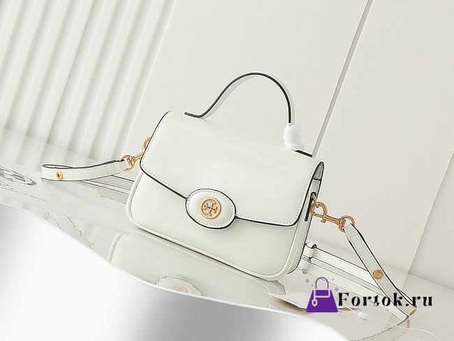 Fortok Tory Burch T Robinson Small Top-handle Bag White 19x14x6cm - 1
