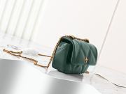 Fortok Tory Burch Kira Diamond Quilt Mini Flap Bag Olive Green 17.5*10*4.5cm - 5
