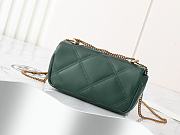 Fortok Tory Burch Kira Diamond Quilt Mini Flap Bag Olive Green 17.5*10*4.5cm - 4