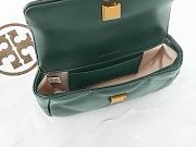 Fortok Tory Burch Kira Diamond Quilt Mini Flap Bag Olive Green 17.5*10*4.5cm - 3