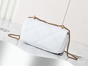 Fortok Tory Burch Kira Diamond Quilt Mini Flap Bag Olive White 17.5*10*4.5cm - 4