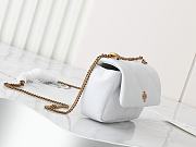 Fortok Tory Burch Kira Diamond Quilt Mini Flap Bag Olive White 17.5*10*4.5cm - 5