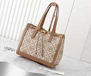 Fortok Tory Burch T Monogram Jacquard Tote Bag Brown 29*23*14cm - 1