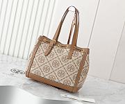 Fortok Tory Burch T Monogram Jacquard Tote Bag Brown 29*23*14cm - 5