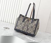 Fortok Tory Burch T Monogram Jacquard Tote Bag Black 29*23*14cm - 1