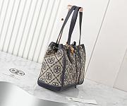 Fortok Tory Burch T Monogram Jacquard Tote Bag Black 29*23*14cm - 5