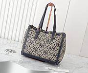 Fortok Tory Burch T Monogram Jacquard Tote Bag Black 29*23*14cm - 4