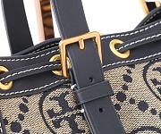 Fortok Tory Burch T Monogram Jacquard Tote Bag Black 29*23*14cm - 3