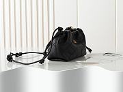 Fortok Tory Burch Willa drawstring Small bag Black 25*15*10cm - 4