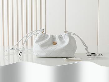 Fortok Tory Burch Willa drawstring Small bag White 25*15*10cm