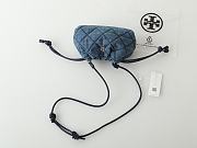 Fortok Tory Burch Willa drawstring Small bag Denim 25*15*10cm - 4