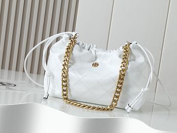 Fortok Tory Burch Willa drawstring Small bag White 29*20*12cm
