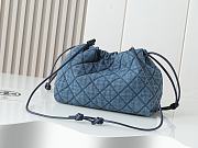 Fortok Tory Burch Willa drawstring Small bag Denim 29*20*12cm - 2