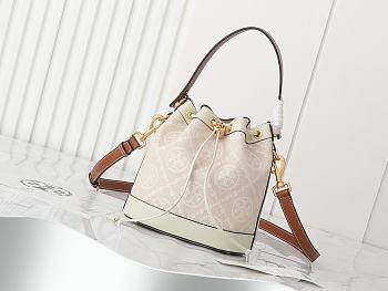 Fortok Tory Burch T Monogram bucket bag Ivory 21*12*21cm