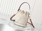 Fortok Tory Burch T Monogram bucket bag Ivory 14*19*11cm - 1