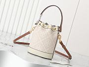 Fortok Tory Burch T Monogram bucket bag Ivory 14*19*11cm - 3