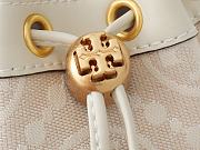 Fortok Tory Burch T Monogram bucket bag Ivory 14*19*11cm - 2