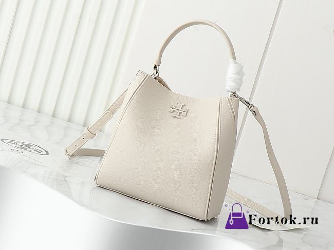Fortok Tory Burch McGraw bucket bag White 18*12.5*13cm - 1