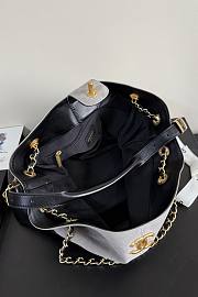Fortok Chanel Shopping Bag Suede Calfskin & Lambskin Grey 36 x 24 x 14cm - 2