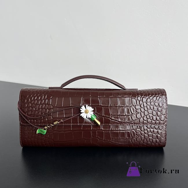 Fortok Bottega Veneta Andiamo Daisy clutch bag in crocodile-embossed leather 31x13x3cm - 1