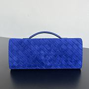 Fortok Bottega Veneta Andiamo clutch bag Suede Blue 31x13x3cm - 4